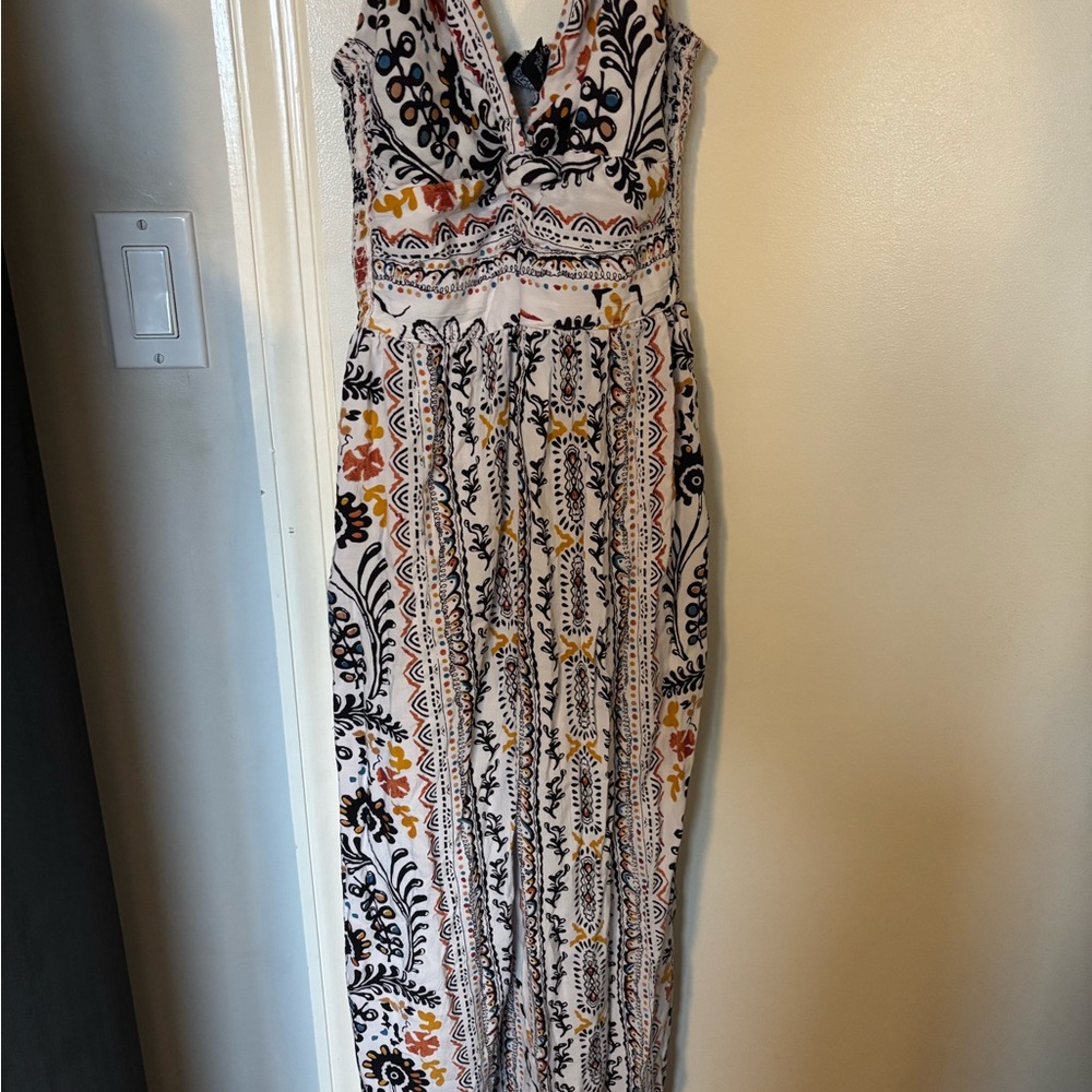 Floral Maxi Dress in Black and Orange